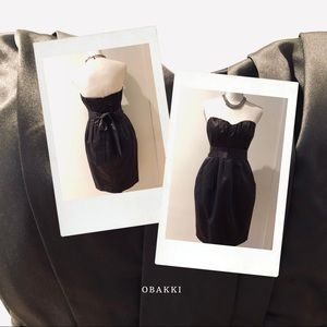 OBAKKI grey satin evening dress size 4